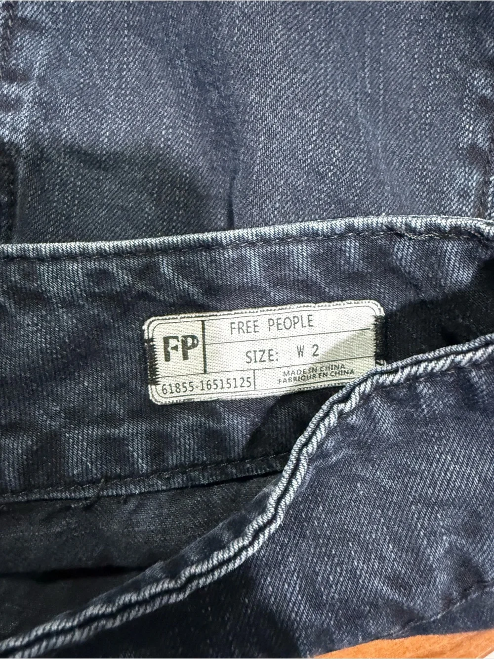 Free People Navy Panel Denim Mini Skirt